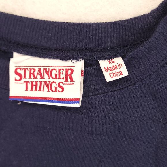 Stranger Things Long Sleeve Crew Neck Sweatshirt Womens Size XS Navy Blue - Picture 3 of 9